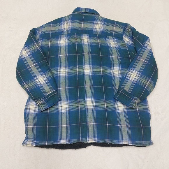 VTG TIMBER RIDGE Quilt Lined Plaid Flannel Shirt Jacket Grunge Men's Size Large - Picture 7 of 7